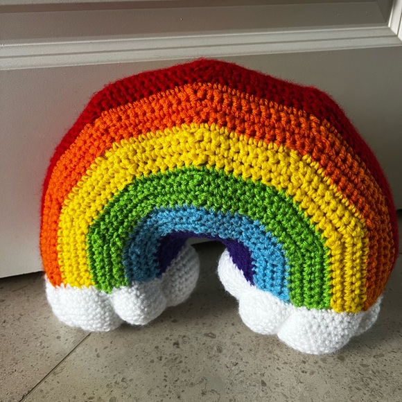 Hand Crocheted Happy Little Rainbow Pillow Plushie! - Picture 15 of 15